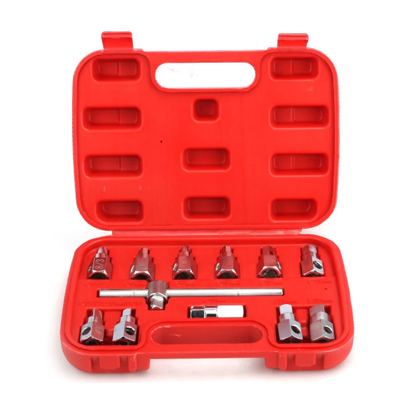 HLZS-12Pcs, Автомобильный ключ для удаления слива масла, гаечный ключ, инструмент для демонтажа, ключ для слива масла, Набор шестигранных розеток, гайка, Адаптер C