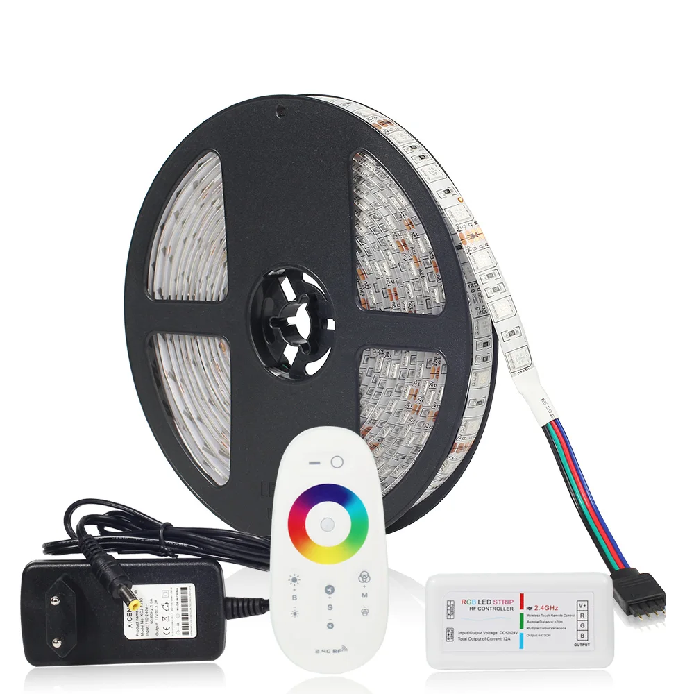 Комплект светодиодной ленты DC12V Светодиодная лента 5050 RGB RGBW rgbww 60 Светодиодный/м 5 м с 2,4 г инфракрасный светодиодный контроллер и 12 В блок питания EU Plug