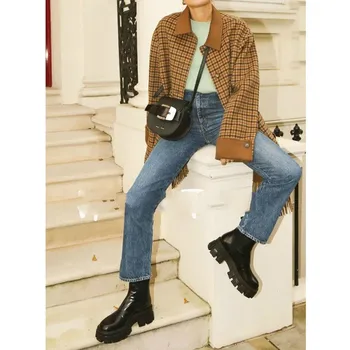 

LouLanCowboy High Waist Directly Canister Leisure Time Pants Women Ladies Womens Clothing Denim Jeans Mujer Woman Sheinside