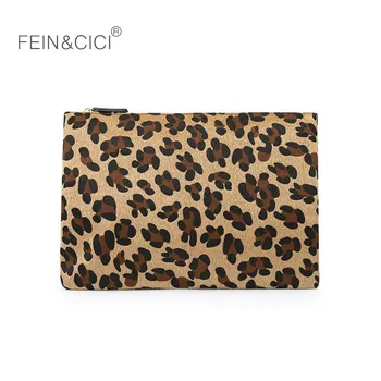 

Day clutches party bag women office ladies large big envelope handbag for ipad case 2019 new Briefcases animal print leopard bag