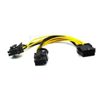 

CPU 8Pin to 2*8pin(6+2) Graphics Card for miner Double PCI-E PCIe 8Pin ( 6Pin + 2Pin ) Power Supply Splitter Cable Cord 20cm