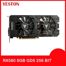 Yeston Radeon видеокарта RX 580 GPU 8 ГБ GDDR5 256bit игровой настольный компьютер ПК видео Поддержка DVI-D/HDMI PCI-E X16 3,0