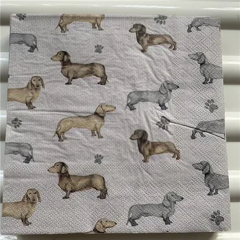 

Decoupage wedding servilletas table napkins paper love tissue cute animal dog dachshund kids birthday party beautiful decor 20