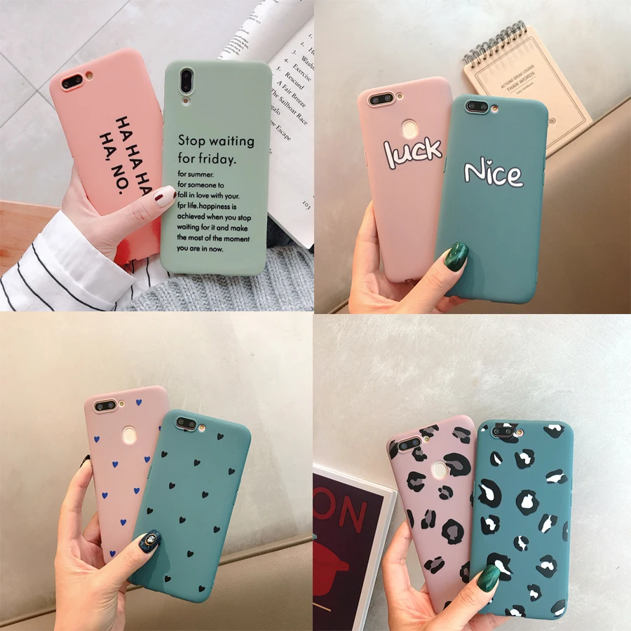 

Candy Color Phone Case for Huawei P20 P10 P30 Pro Mate20pro 10 Back Cover Simple English Heart For Honor10 20 Soft Silicon Cases