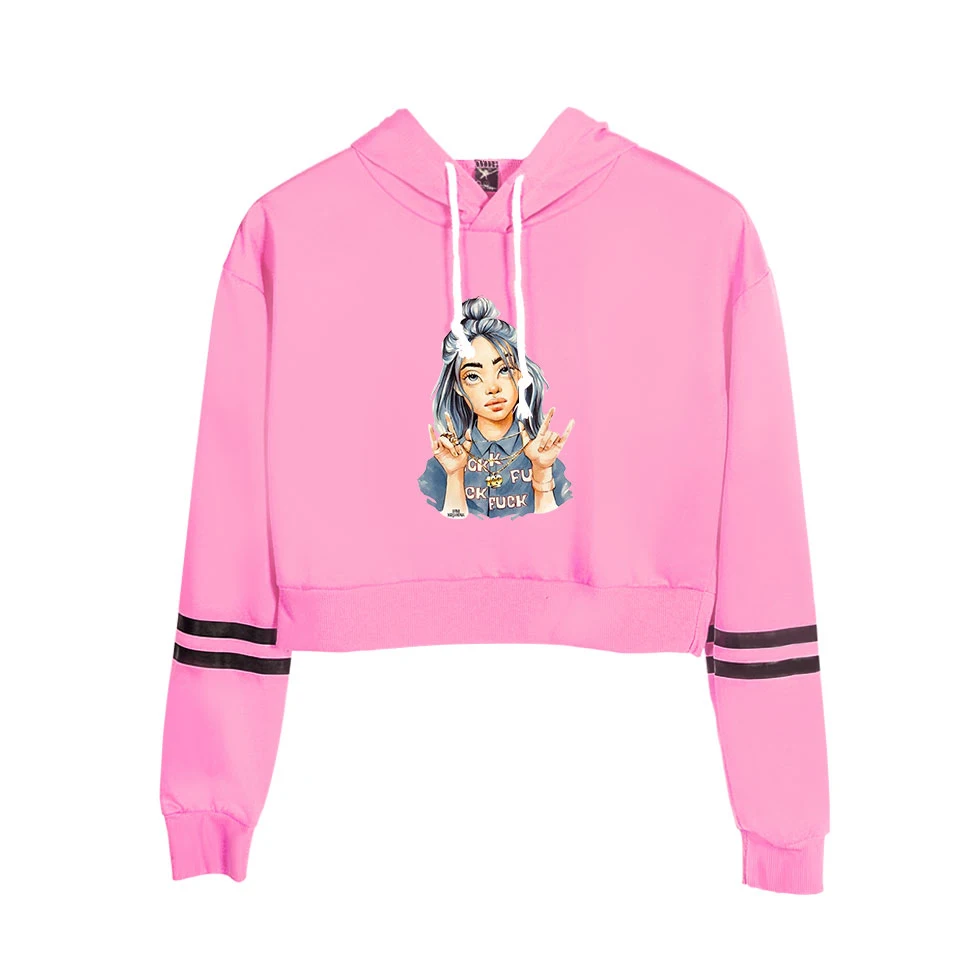 New Fashion Billie Eilish crop Top Hoodies Sweatshirt Women Pullovers Billie Eilish Hoodies Casual women's/girl's orange Hoody