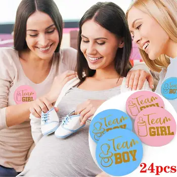 

Taoup Pink Blue 24pcs Gender Reveal Party Decorations Stickers Team Bride Boys Girls Baby Shower Favors Birthday Party Supplies