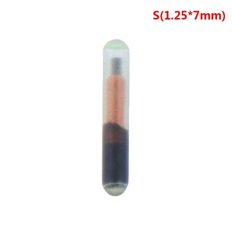 1.25x7mm 125 кГц/134,2 кГц 2,12*12 мм/1,25*7 мм микрочип животных RFID тег с EM4305 чип ISO11784/5 FDX-B для рыб собак кошек - Цвет: 1.25x7mm