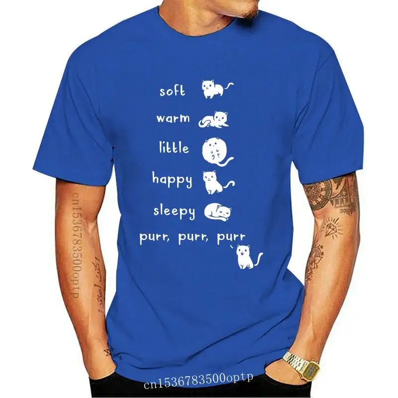 Футболка мужская с круглым вырезом из натурального хлопка принтом кошки |