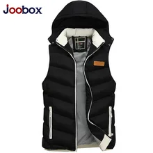 Осенне-зимний стильный мужской жилет, мужской жилет со съемной шляпой, модный мужской хлопковый жилет