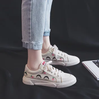

Women Sneakers Canvas shoes fashion 2020 spring summer fresh white lace up Vulcanize shoes low Girls Zapatillas mujer 3h34