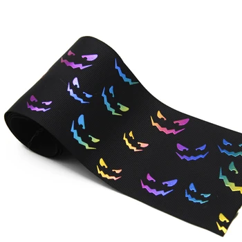 

New 3" 75mm Halloween 50Y Grosgrain Ribbon Packing Material DIY Bow Craft Decor Wedding Party Decoration Gift Wrapping,50Yc4533