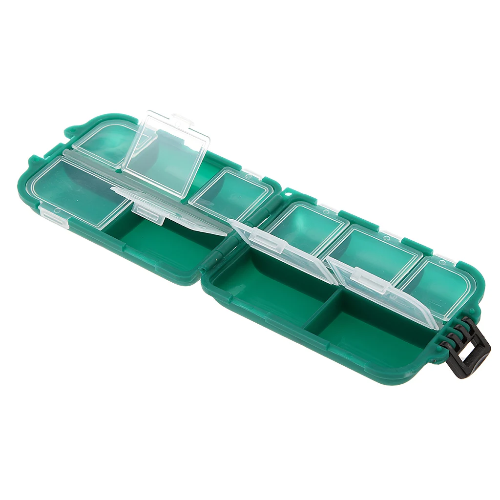 10 Compartment Fish Tackle Lures Baits Tackle Hooks Box Fishing Tool Accessories Storage Case 10 x 6 x 2.5 cm