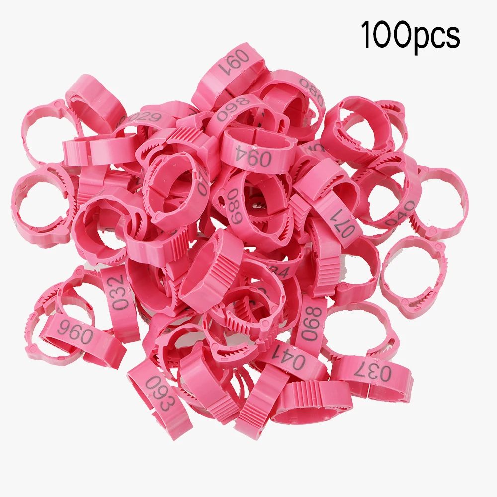HILIFE 100Pcs/set Buckle Ring Foot Ring Color Randomly Adjustable Leg Digital Label For Chicken Duck Pigeon