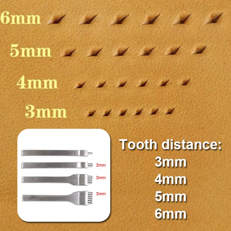 4pcs/set DIY Leather Craft Tool Sets 1/2/4/6 Prong Leather Tools Handmade Sewing Hole Punches Stitching Leather Belt Punch Tools