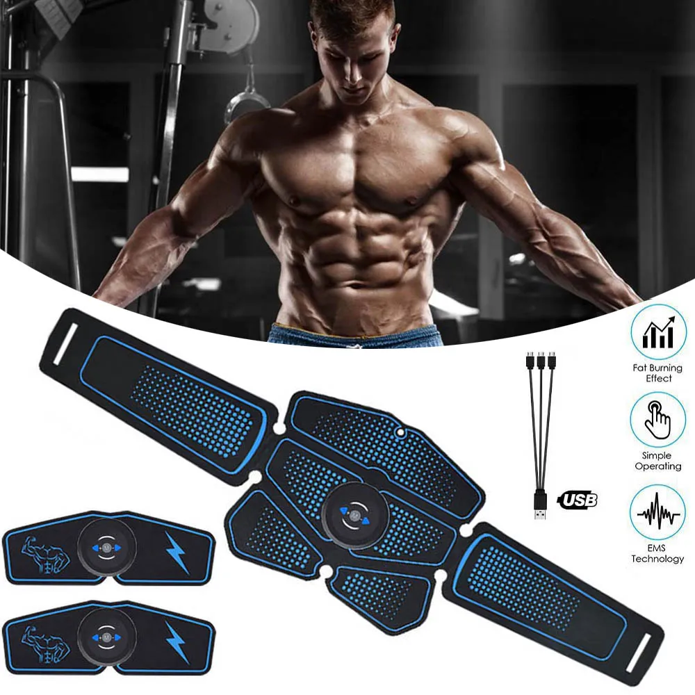 Recharge Wireless Muscle Stimulator Smart Fitness Abdominal Vibrating Belt Electrostimulation Muscle Sculpting at Home Workouts