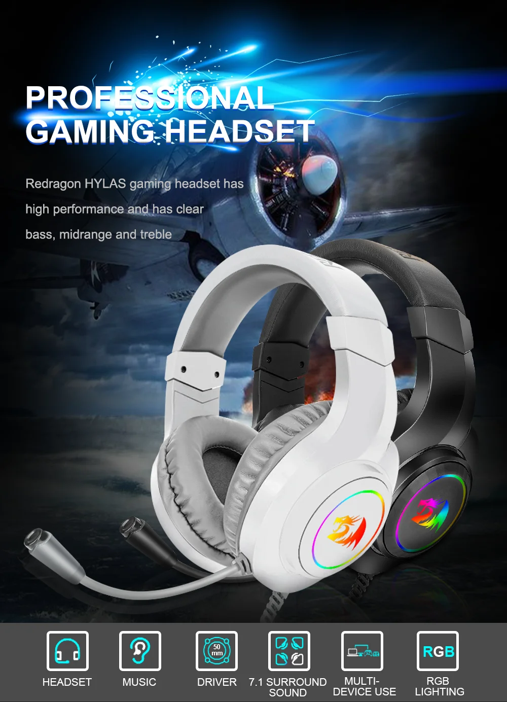 Redragon HYLAS H260 RGB Gaming 