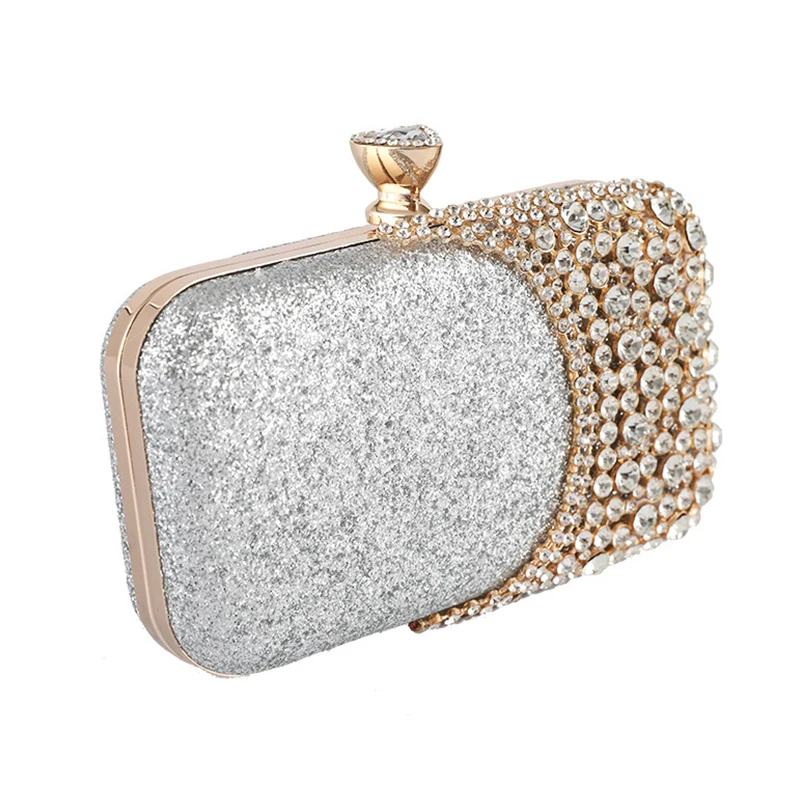 Luxy Moon Silver Metallic Evening Bag Side View