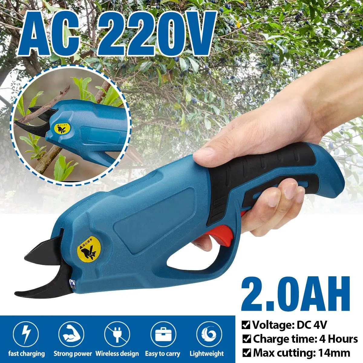 

Cordless Rechargeable Electric Pruning Scissors Pruning Shears Garden Pruner Secateur Branch Cutter Cutting Tool