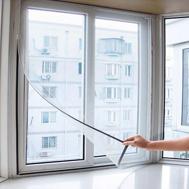 Mosca mosquiteiro para janela, malha simples, fácil de encaixar com  têxteis-lar, diy - AliExpress