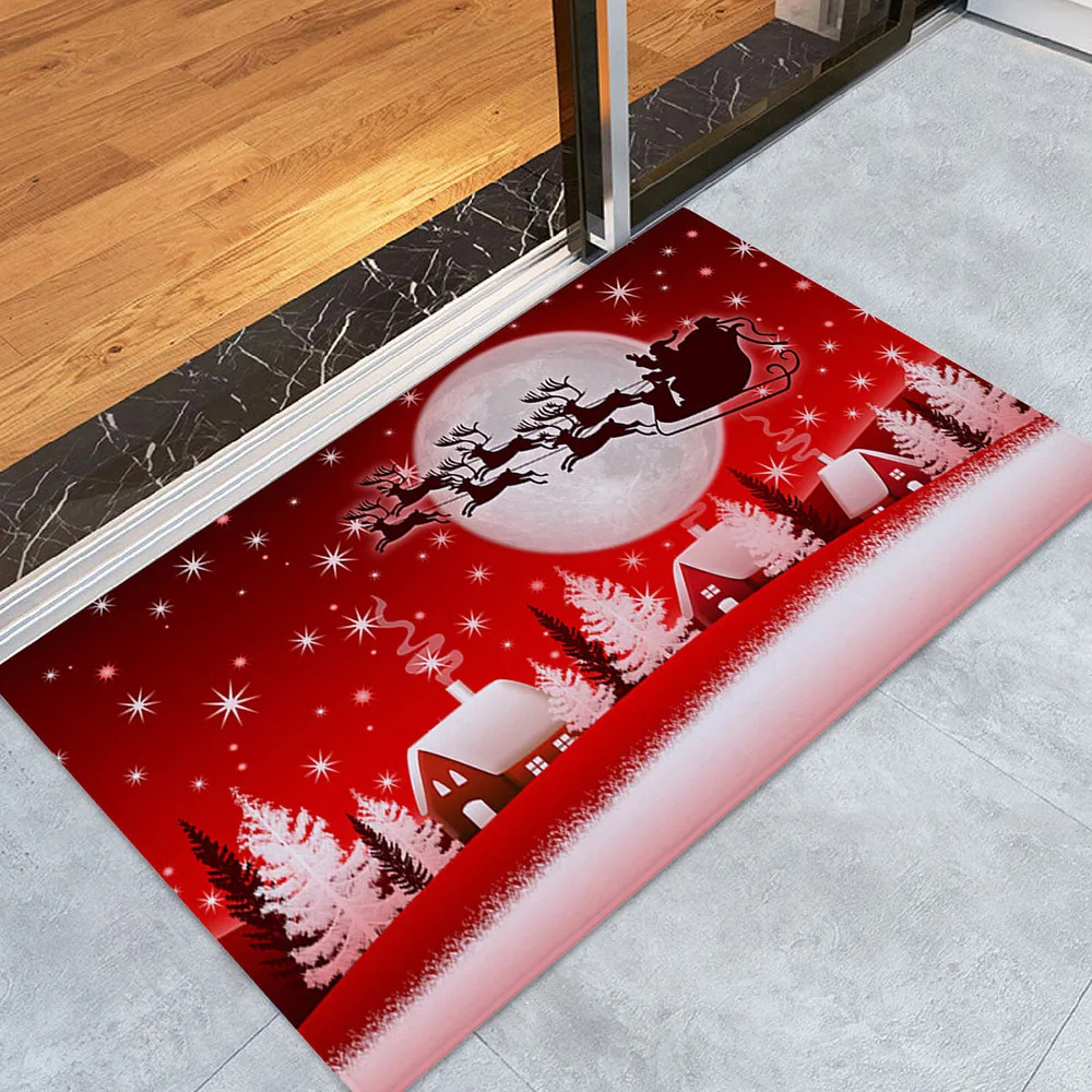 Merry Christmas Welcome Doormats 40x60CM Christmas Tree Decorative Indoor Home Carpets Decor Bathroom Non-slip Mat Area rug /d