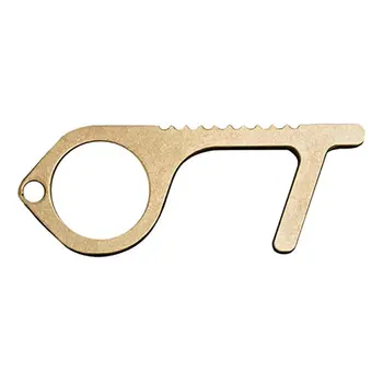 

Copper Contactless Door Opener Easy to Carry EDC Key Tool for Outdoor Public Door Handle Touchscreen Button