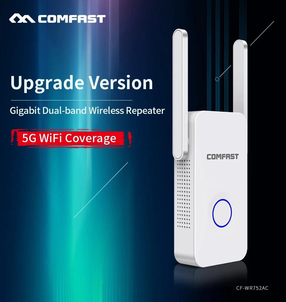COMFAST Беспроводной Wi-Fi ретранслятор 1200 Мбит/с 802.11ac сеть Wifi расширитель сигнала усилитель сигнала Repetidor CF-WR752AC