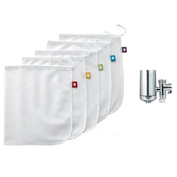 

1set Diatom Ceramic Tap Water Filter Kitchen Faucet Water Filter Stainless Steel Tap & 10 Packs of Reusable Mesh Bags