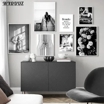 

Nordic Fashion Movie Star Black White Art Decor Picture Quality Canvas Poster Bedroom Living Sofa Wall Decor Painting Home Decor