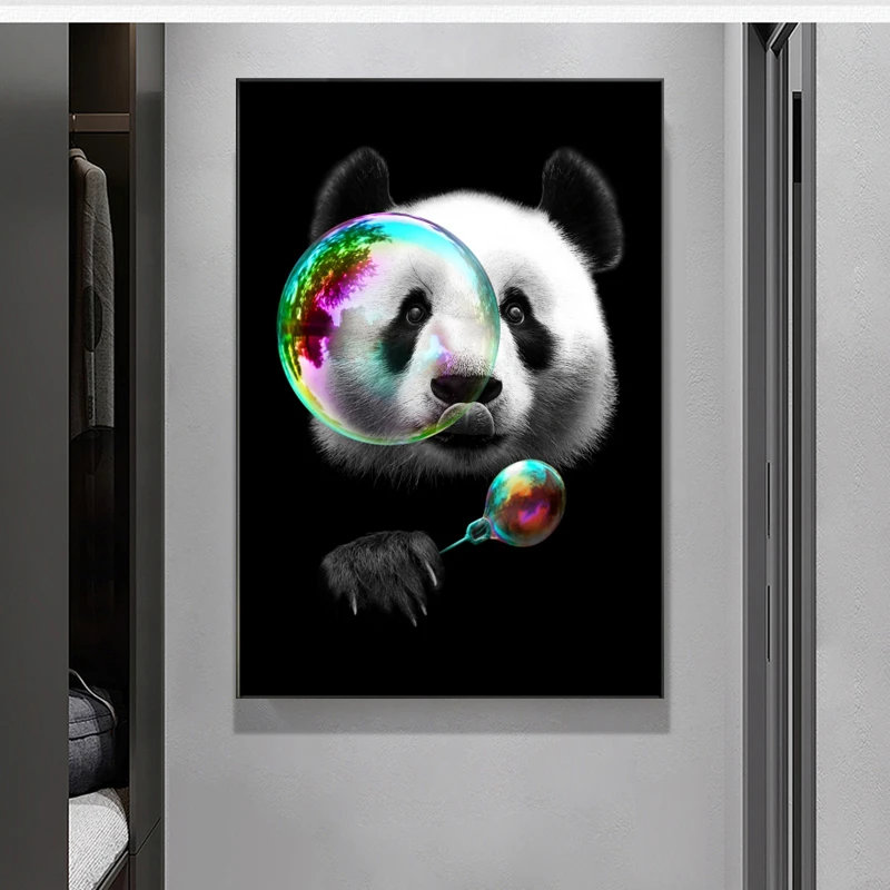 С изображением милой панды холст художественные плакаты и принты Животные