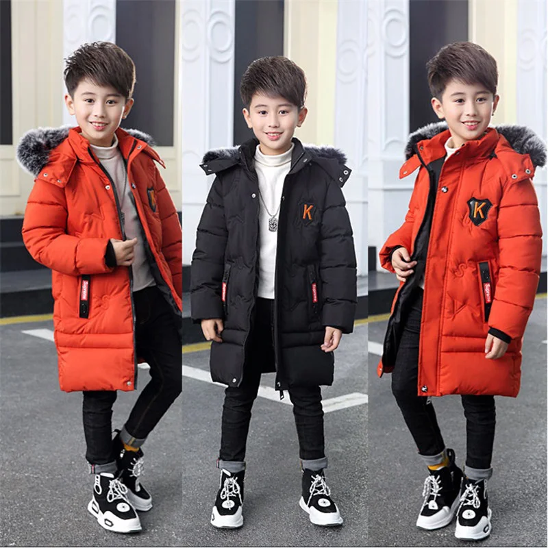 Стеганая Меховая куртка для мальчиков-подростков зимнее пальто в Корейском стиле детская верхняя одежда теплые парки для девочек-подростков 4, 5, 6, 8, 9, 10, 12 лет