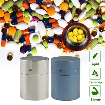 

Portable Pill Box Titanium Alloy Waterproof Bottle Medicine Container Sealed Bottle Box Capsule Travel Storage Container Pill Ou