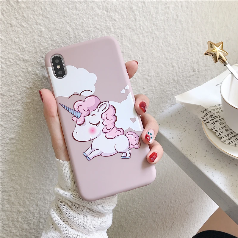 Чехол с единорогом для iPhone 7 Minnie Puppy Dog, мягкий силиконовый 3D игрушечный чехол для iPhone 6 6s 7 8 Plus X XR XS 11 Pro Max Coque Funda - Цвет: Unicorn Pink Only