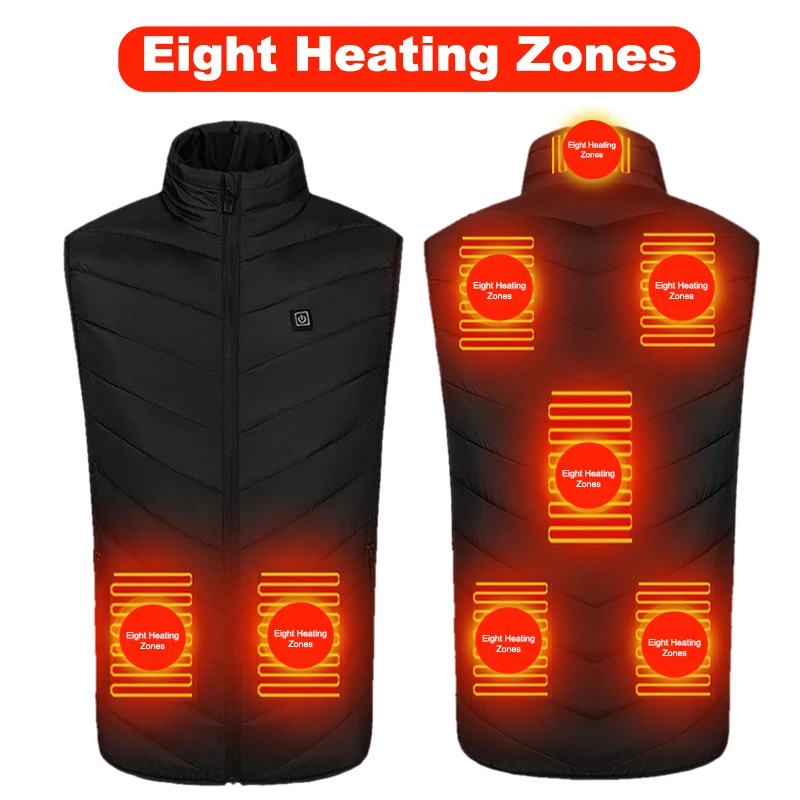 

Heated Vest 9/8/2 Areas USB Electric Heating Vest heizjacke gilet riscaldato uomo warmte vest abrigo calefactable heat vest