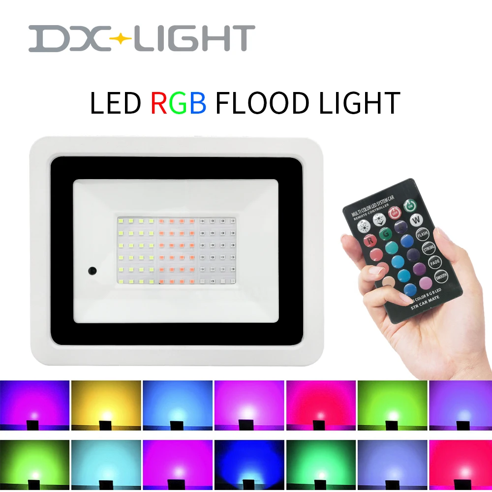 RGB Светодиодный прожектор 20 Вт 30 50 100 Уличный отражатель Точечный светильник IP68