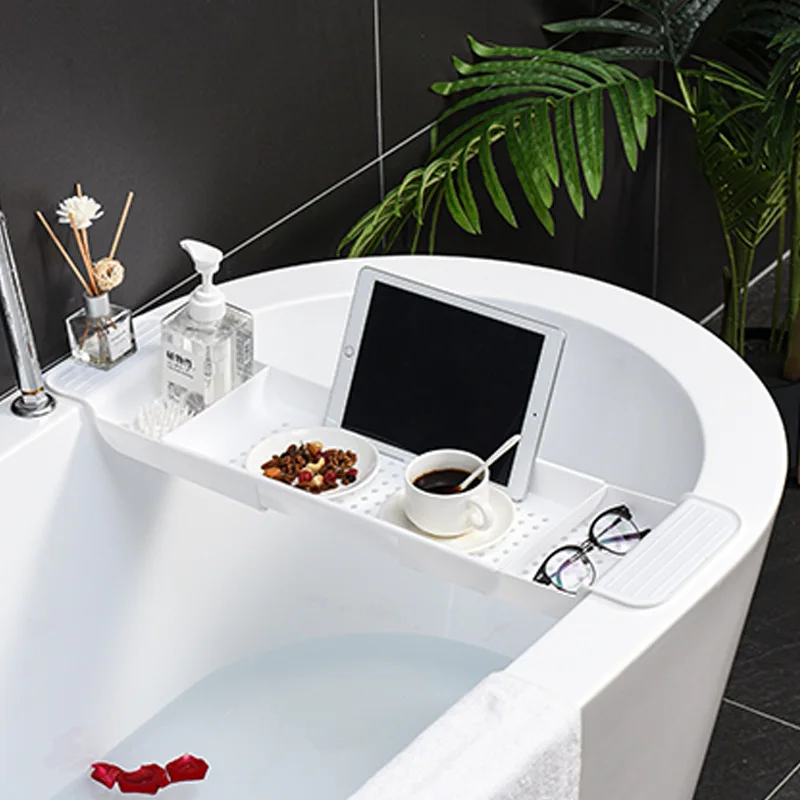 Bathtub Tray Storage Rack Shelf Tub Multi-Function Towel Storage Retractable Bath Shelf In The Bathroom Bathtub Accessories