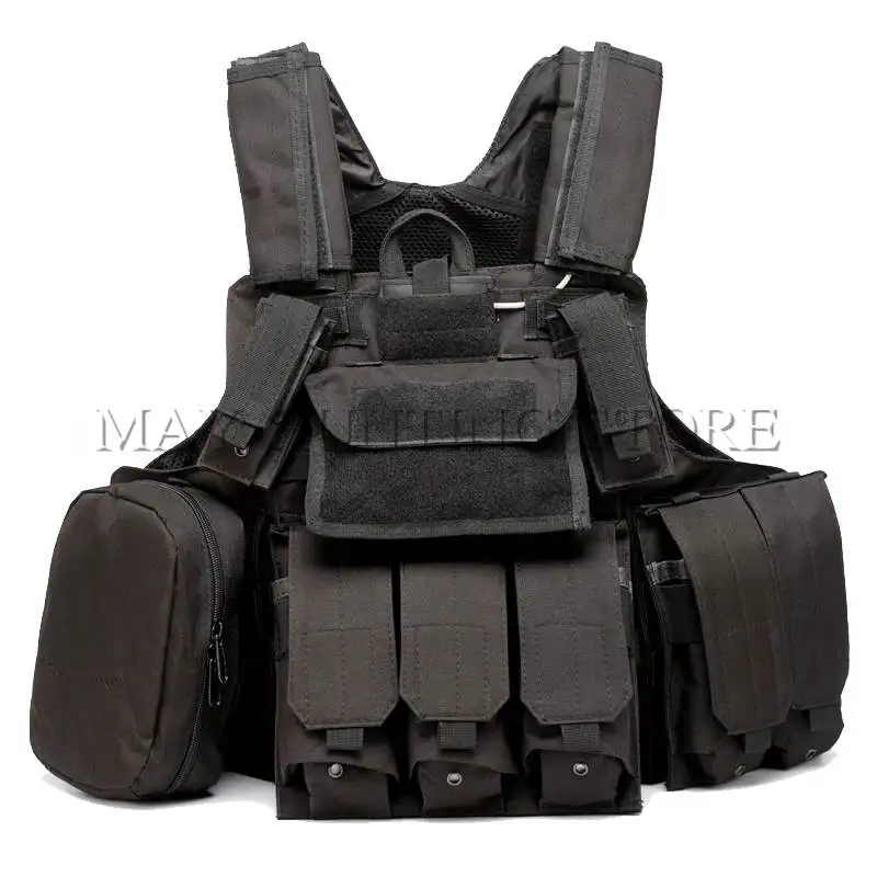 Black Тактический Жилет Molle CIRAS Airsoft, боевой жилет, подсумок для журналов, съемный бронежилет, жилеты для переноски, охотничье снаряжение для одежды - Цвет: Black
