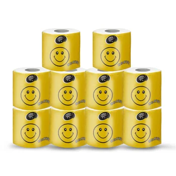 

10 Roll Natural Wood Pulp Toilet Paper High Quality 4-Layer Roll Toilet Paper Home Rolling Paper Strong Water Absorption Tissues