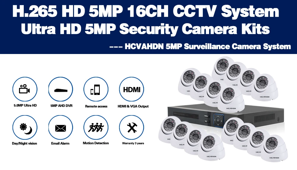 16CH HD 5MP 1080P HDMI P2P DVR NVR 4 ТБ HDD Система видеонаблюдения Видео выход 16 шт. 5.0MP AHD камера Домашняя безопасность наборы для наружного видеонаблюдения