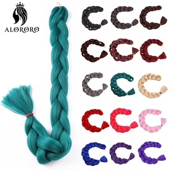 82 Inch Synthetic Braiding Hair Extensions Green Red Pink Yellow Crochet Jumbo Braids Hair Pure Color Box Twist Braids Wholesale 1
