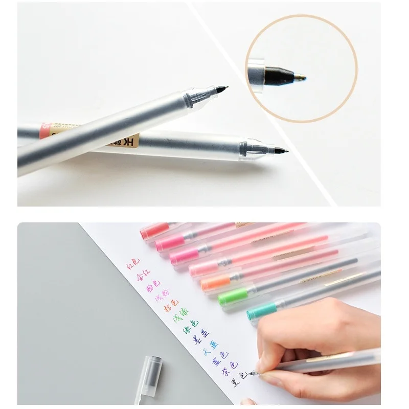 12 color pens set for drawing writing highlighting liner marker Transparent matte 0.5mm Ballpoint pen Stationery school F808
