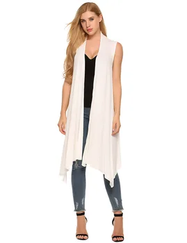 

Summer New Sleeveless Irregular Long vest Cardigan Loose Coat Women