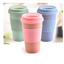 1 шт. Экологичная кофейная чайная чашка пшеничная соломинка дорожная кружка для воды с силиконовой крышкой кружки для питья