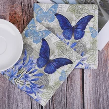 

Decoupage table paper napkins elegant tissue vintage towel flower butterfly stamp birthday wedding party home beautiful decor 20
