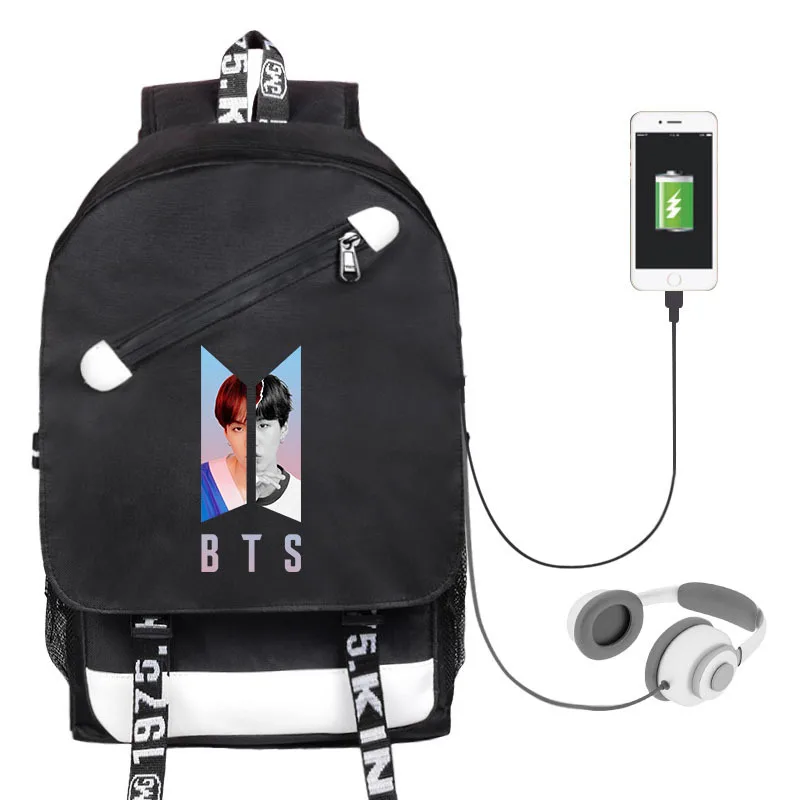 Мужской и Женский студенческий рюкзак, вдохновленный знаменитостями, связанные холщовые школьные сумки, сумка с USB скобами