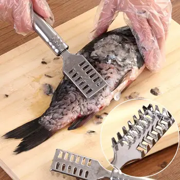 

Stainless Steel Fish Skin Brush Fast Remove Fish Scale Scraper Planer Tool Fishing Knife Cleaning Tools Kitchen Accessorie