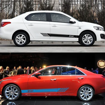 

2pcs Car Sticker Auto Stripe Sport Decal for Volkswagen VW Golf Toyota Auris Subaru Skoda Octavia Seat Car Tuning Accessories