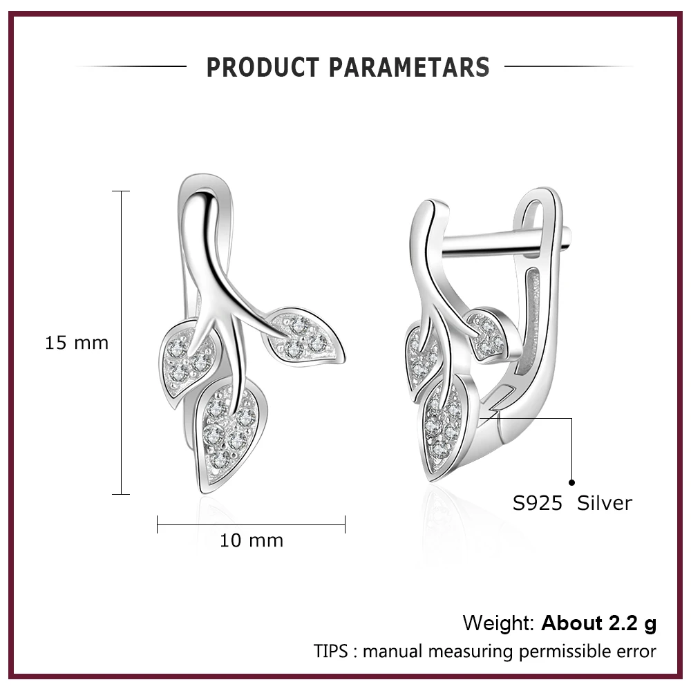 JewelOra, однотонные 925 пробы, серебряные серьги-гвоздики для женщин, серебро 925, ювелирное изделие для женщин, кубический цирконий, серьги в форме сердца и листьев для девочек