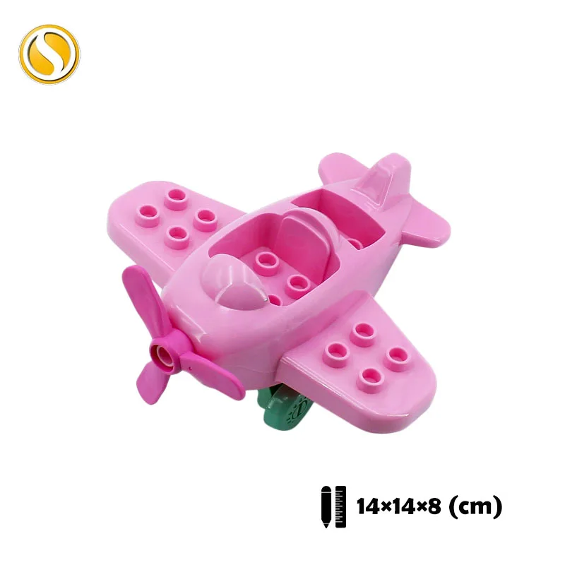 Trailer Car model Airplane Big Building Blocks Vehicle Accessory  Compatible Classic Assemble Bricks Children DIY Toys Girl Gift