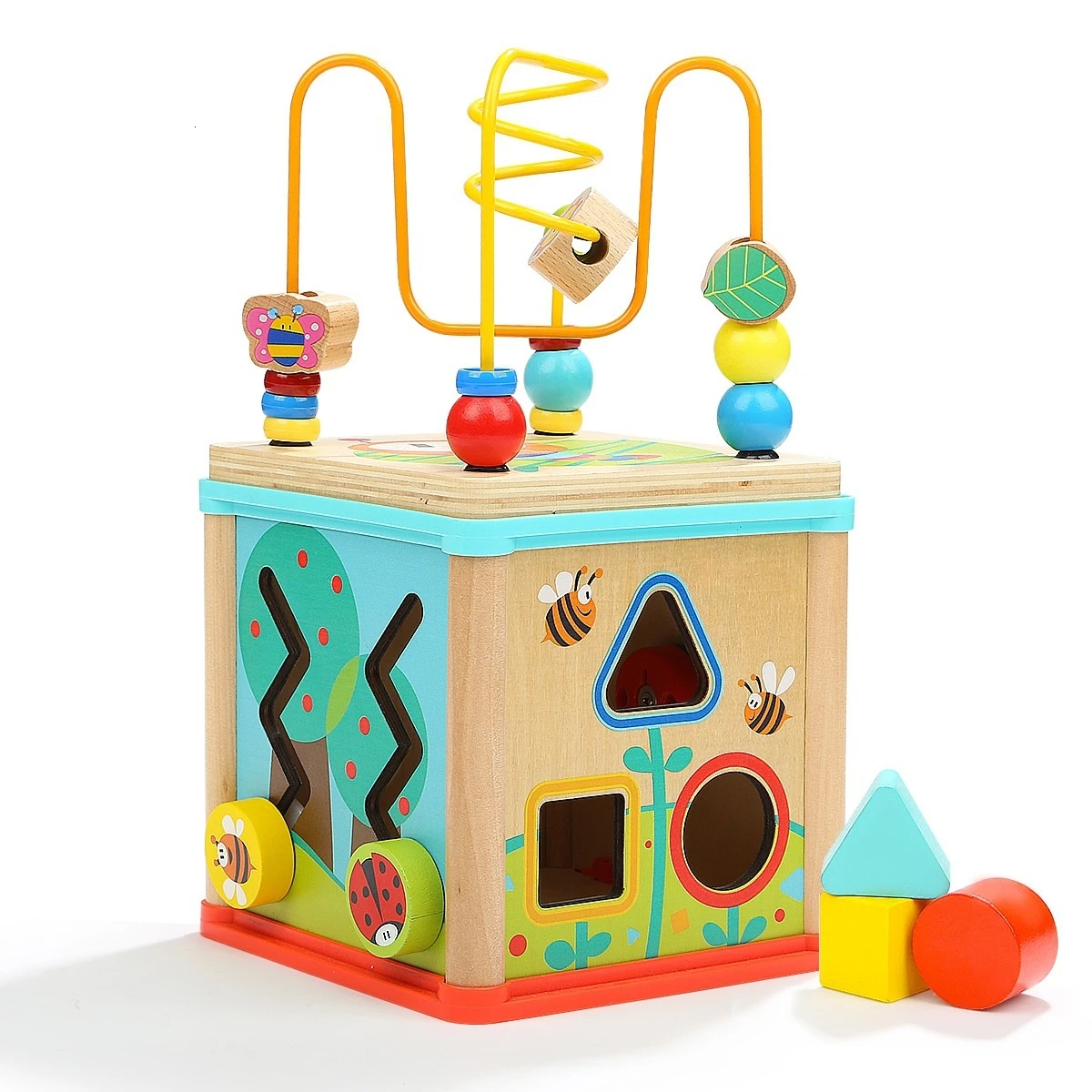 wooden baby play box