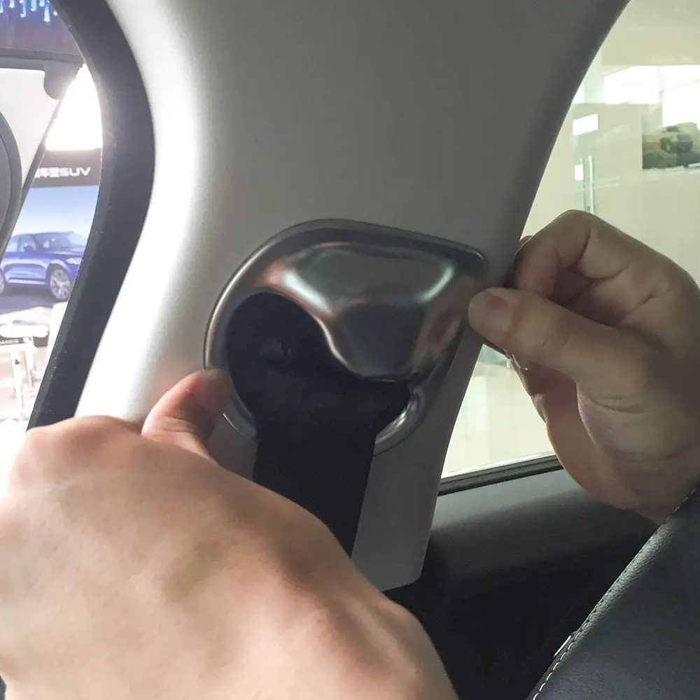 

ABS Chrome Interior Seat Safety Belt Buckle Decoration Cover Trim 2pcs For Jaguar XE 2016 Accessories